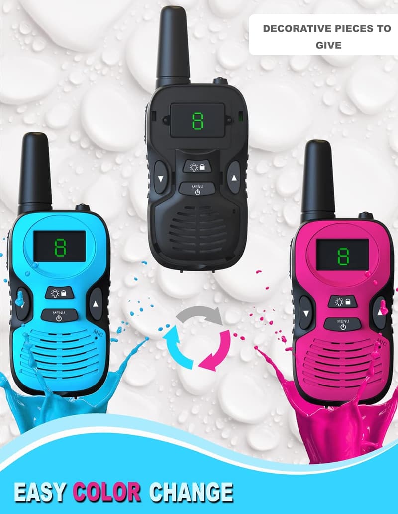 Rechargeable Walkie Talkies for Kids - 4 Pack, Long Range