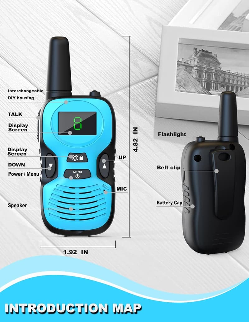 Rechargeable Walkie Talkies for Kids - 4 Pack, Long Range