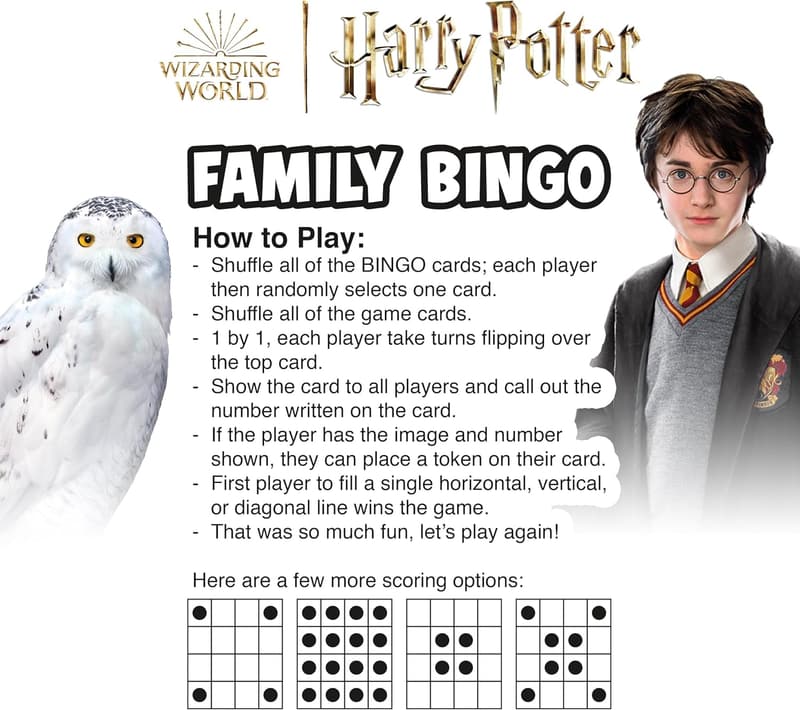 Harry Potter Family Bingo Game - Fun for Kids & Adults