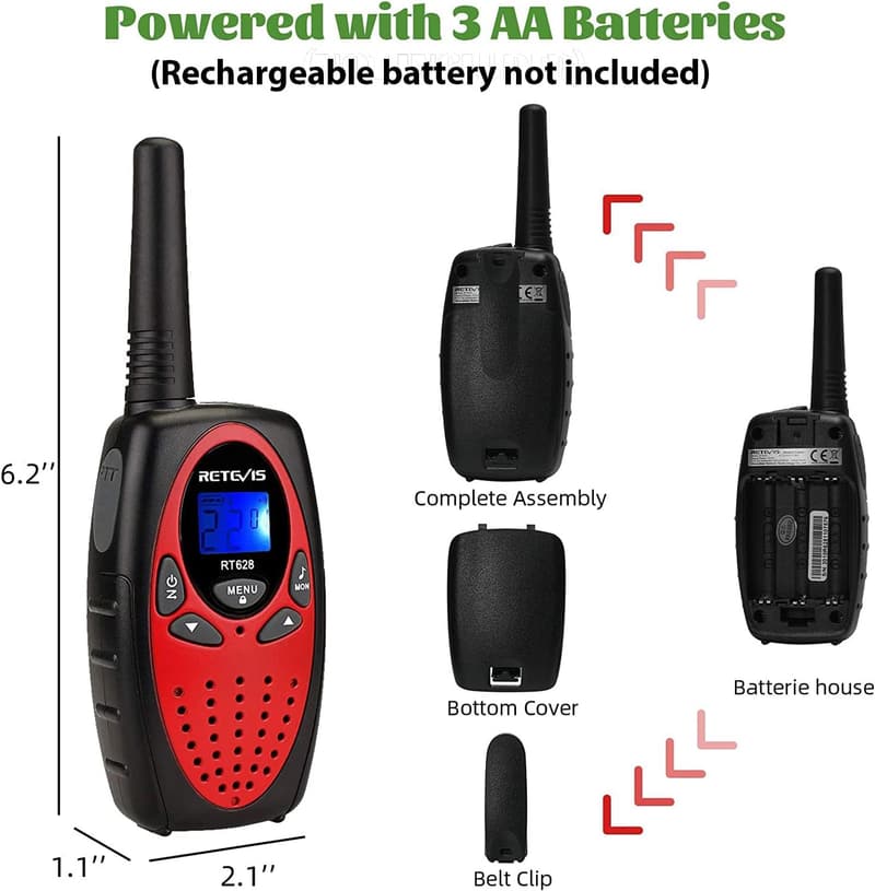 Kids' Walkie Talkies, Long Range 2-Way Radio for 6-12 Years