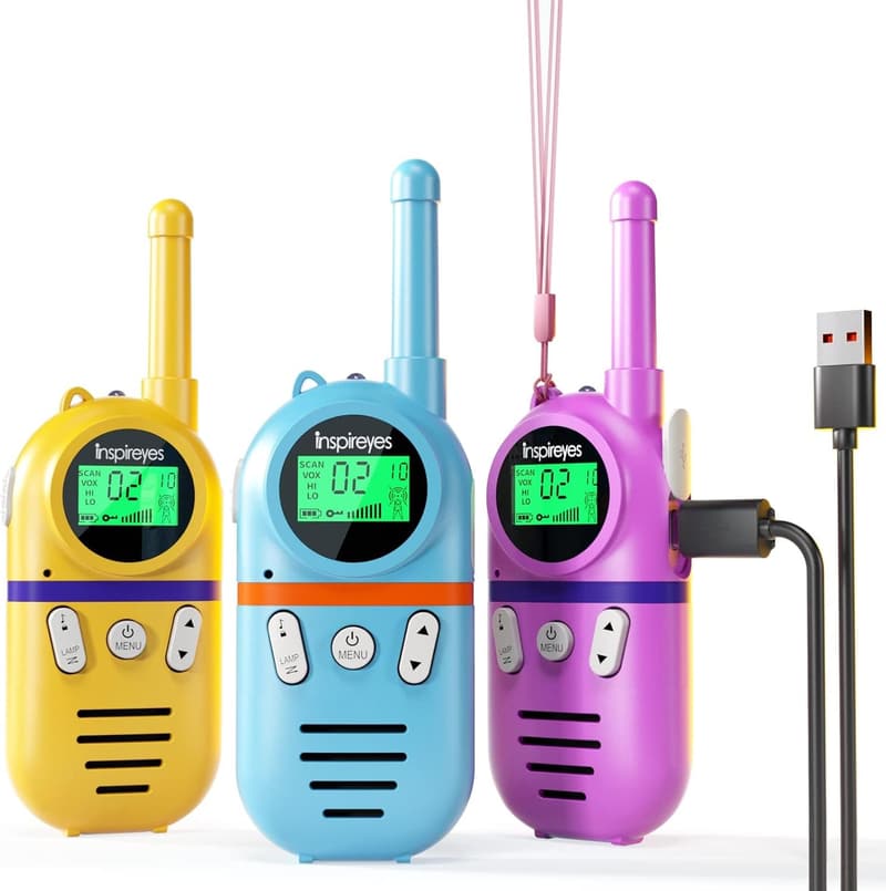 Rechargeable Walkie Talkies for Kids (Ages 3-12) - 3 Pack