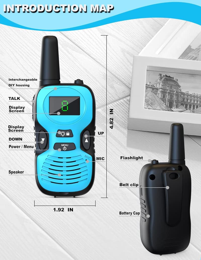 Rechargeable Long-Range Walkie Talkies for Kids (3-Pack)