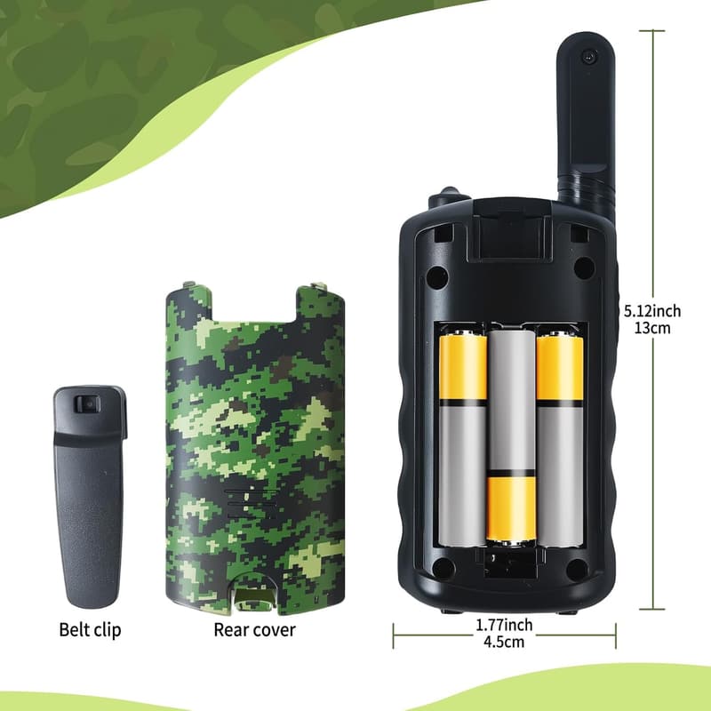 Children's Camouflage Walkie Talkies - 2-Way Radios, Long Range