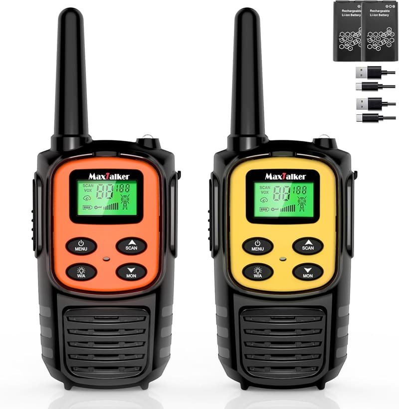 Rechargeable Long Range Walkie Talkies for Adults - 2 Pack
