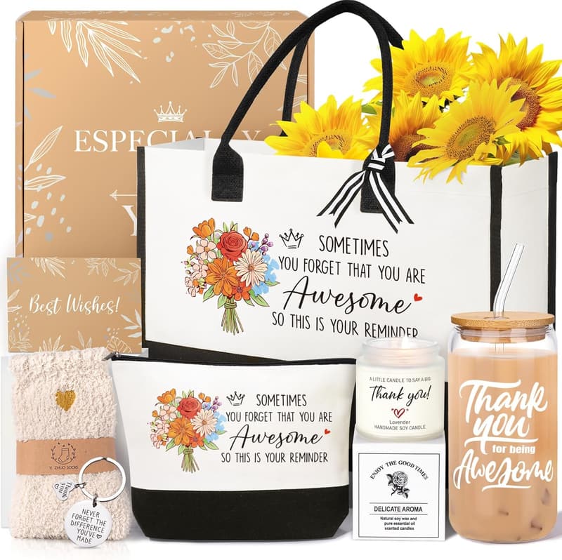 Employee Appreciation Gift Basket for Women - Tote & Tumbler