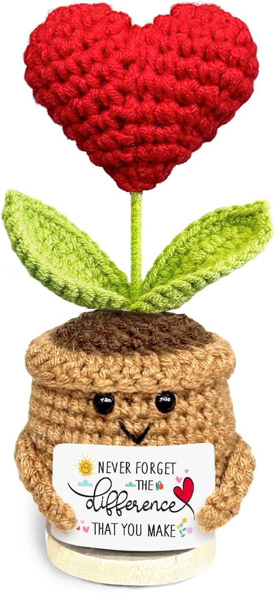 Retirement Gift: Mini Heart Flowers Crochet for Coworkers