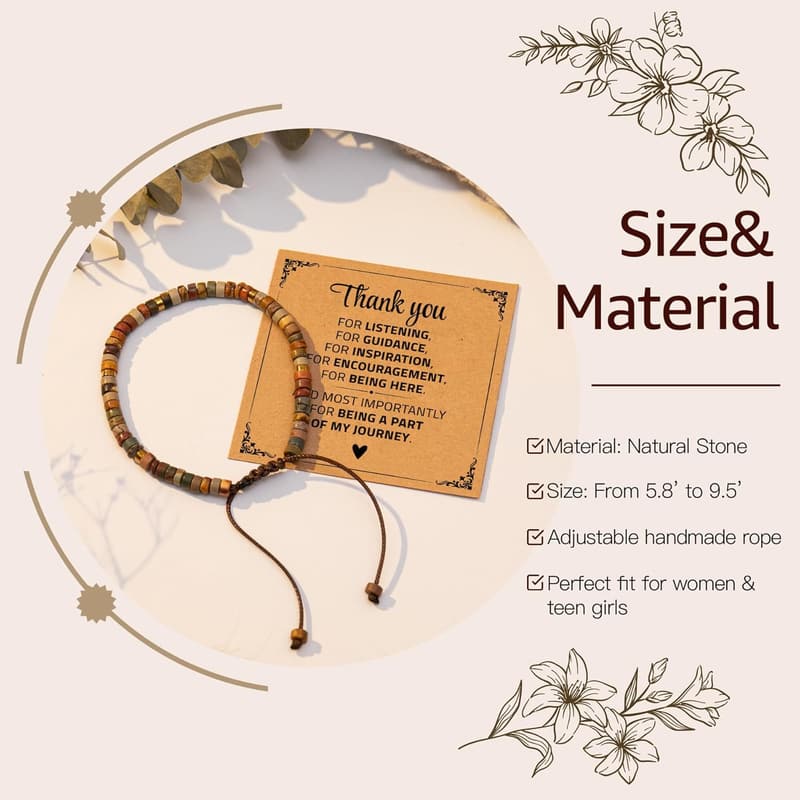 Teacher Appreciation Natural Stone Bracelet for Women