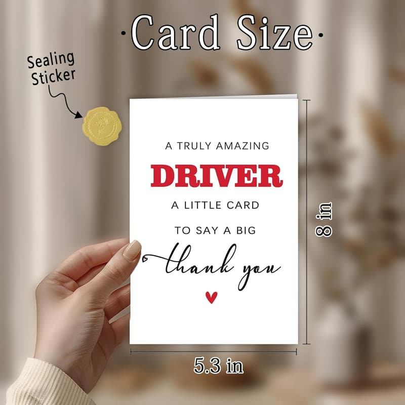 Driver Appreciation Thank You Card for Men and Women