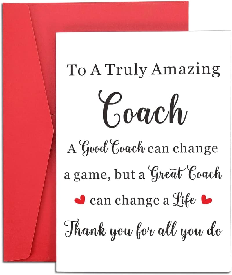 Coach Thank You Cards - Sports, Gymnastics & Cheer Gifts