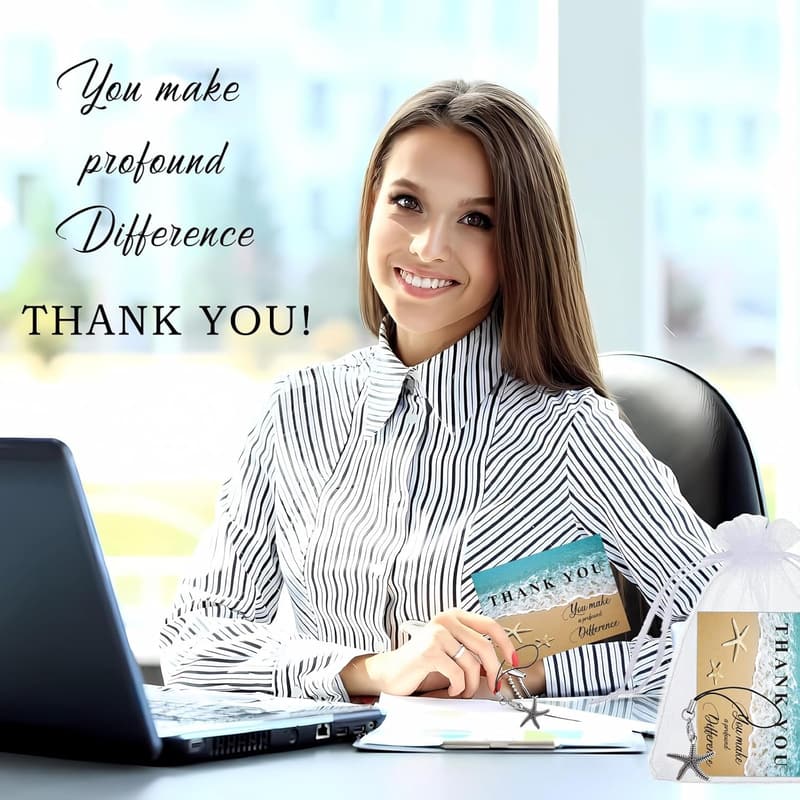 Employee Appreciation Notecards - 30 Starfish Thank You Gifts