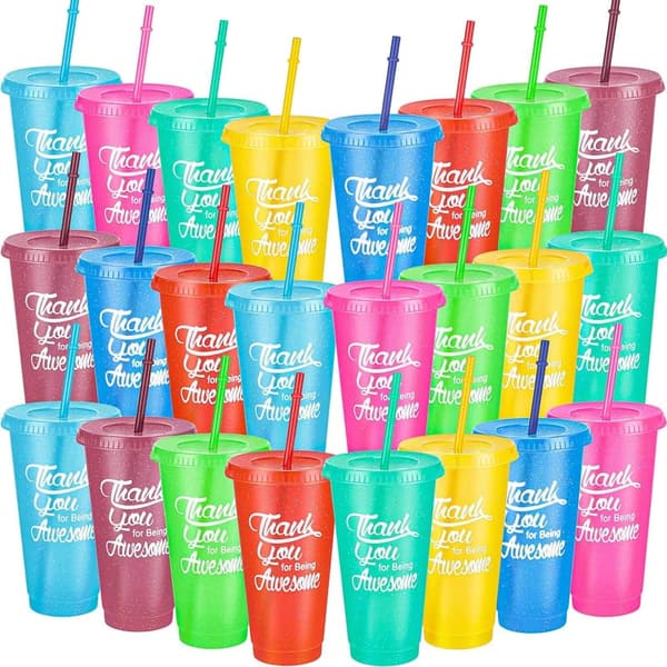 Employee Appreciation Thank You Tumblers - 24 oz Colorful Mugs