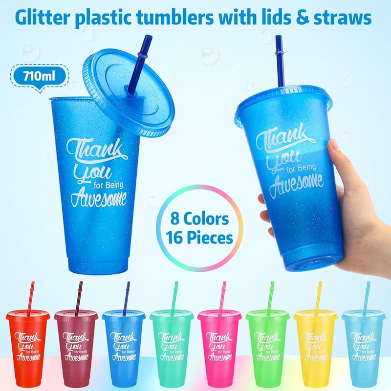 Employee Appreciation Thank You Tumblers - 24 oz Colorful Mugs