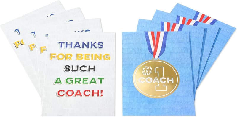Thank You Cards for Coaches with Envelopes (8-Pack)