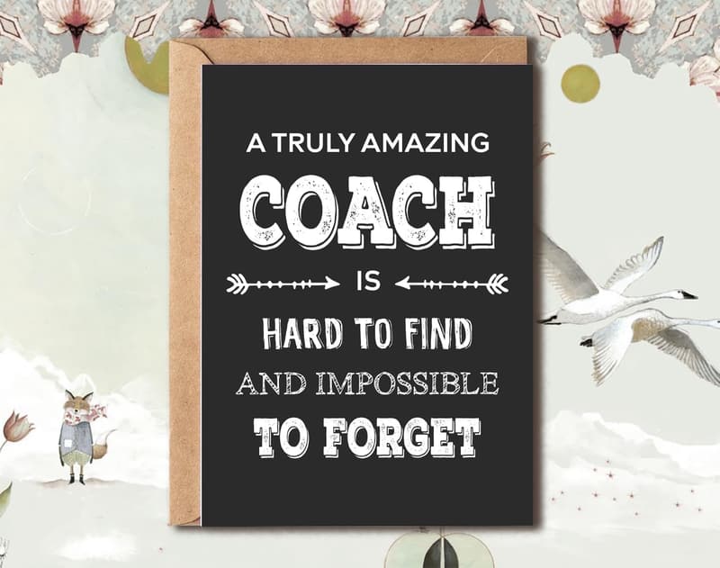 Thank You Card for Coaches - Appreciation Gift