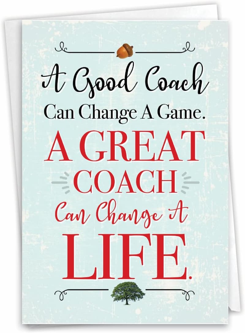 Coach Thank You Card for Athlete Appreciation - Gratitude Notecard