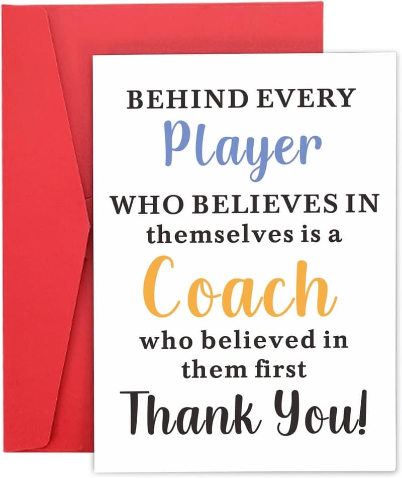 Coach Thank You Cards for Men & Women - Bulk Appreciation Gifts