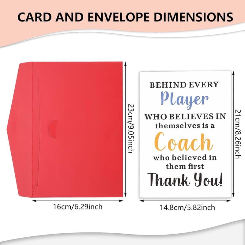 Coach Thank You Cards for Men & Women - Bulk Appreciation Gifts