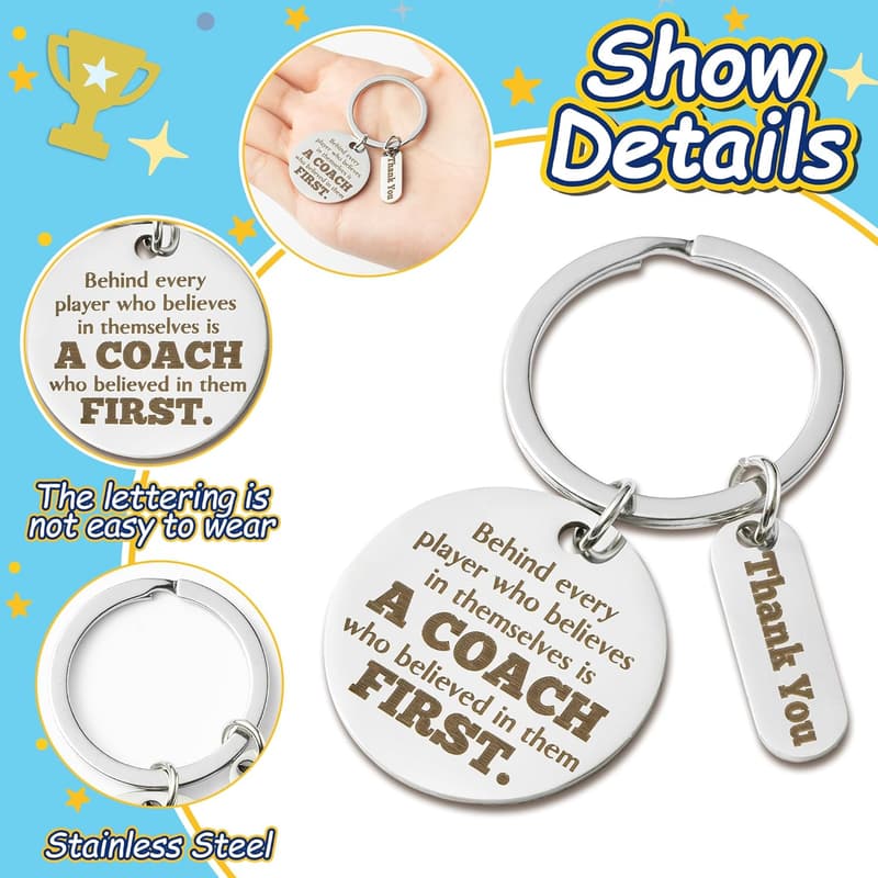 Coach Appreciation Keychain Gift Set - 4pcs Thank You Keepsake