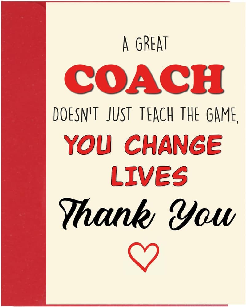 Thank You Card for Coaches – Thoughtful Gift for Sports Coaches