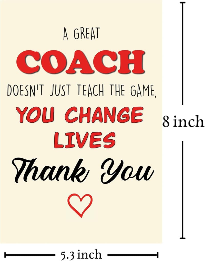 Thank You Card for Coaches – Thoughtful Gift for Sports Coaches