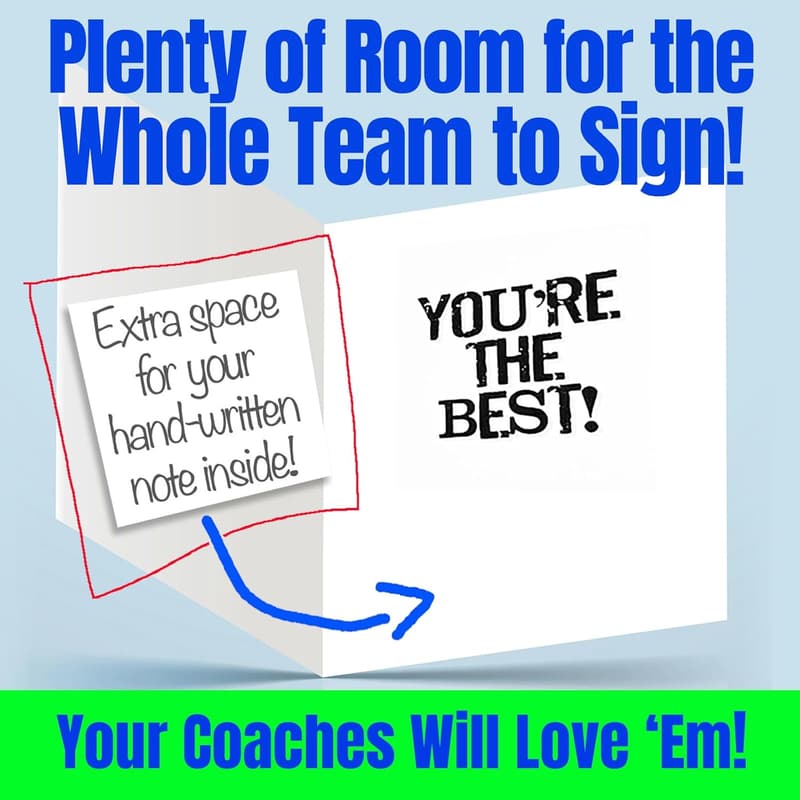 Coach Appreciation Cards - 'THANKS COACH' Clipboard Design (3-Pack)