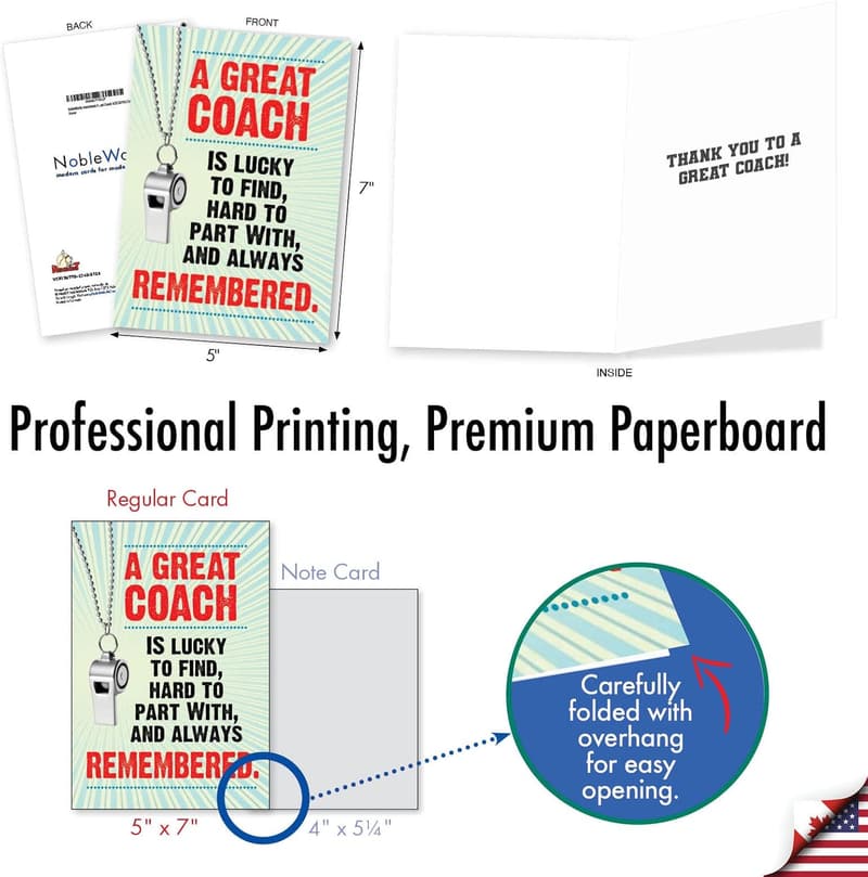 Thank You Cards for Coaches - Assorted Designs, Pack of 3