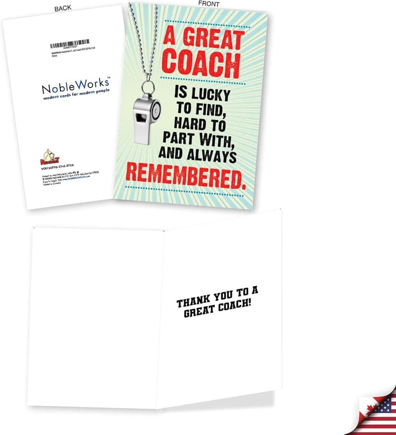 Thank You Cards for Coaches - Assorted Designs, Pack of 3