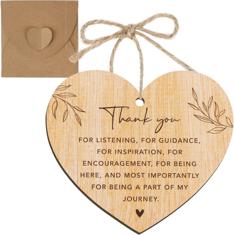 Teacher Appreciation Wooden Heart Ornament for Women