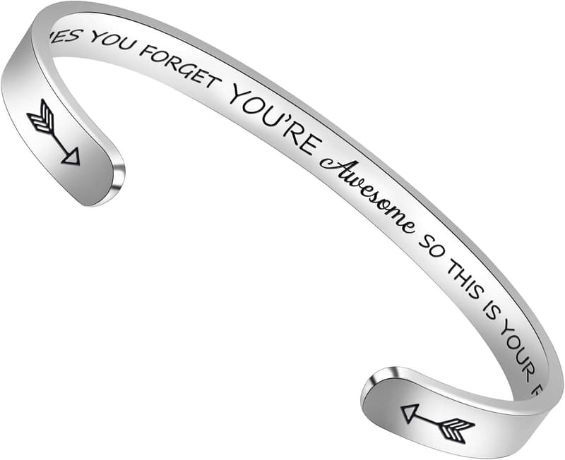 Inspirational Bracelet for Women - Motivational Cuff Bangle