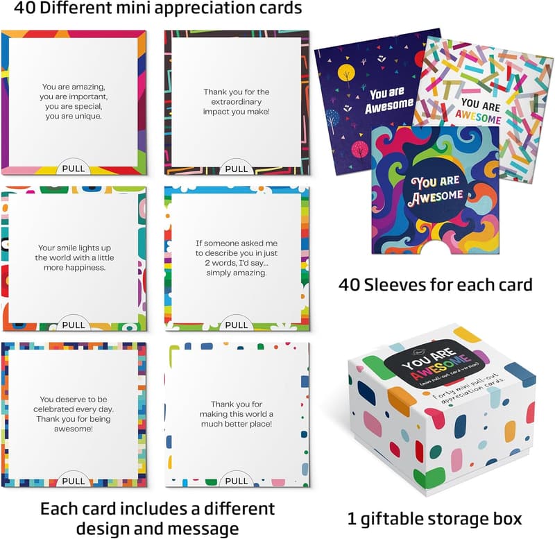 Teacher Appreciation Mini Encouragement Cards - 40 Unique Messages