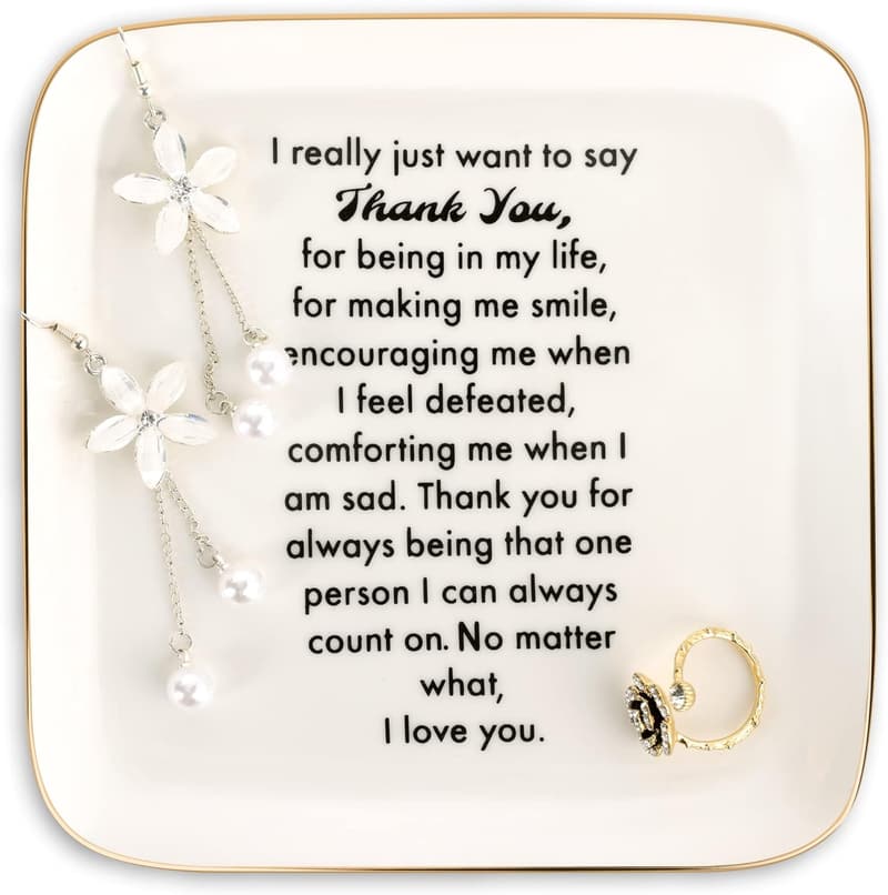 Thank You Ring Dish for Women - Mom, Teacher, Coworker Gift