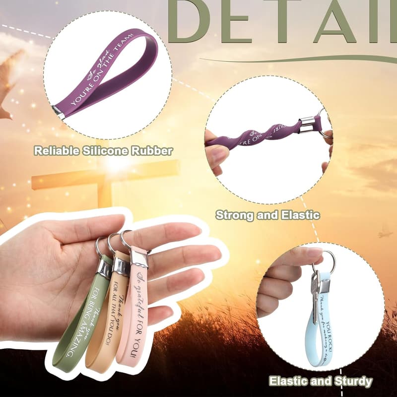 Thank You Keychain Set - 30 Pcs Inspirational Gifts for Coworkers