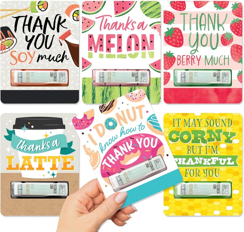 Thank You Money Cards - Assorted Cash Holder Set of 6