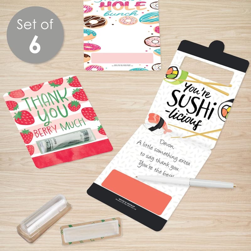 Thank You Money Cards - Assorted Cash Holder Set of 6