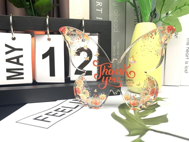 Thank You Gift - Decorative Butterfly Acrylic Sign for Teachers & Friends