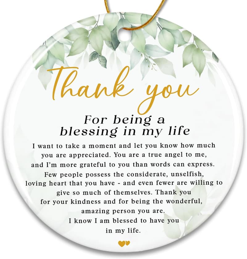 Thanksgiving Appreciation Ceramic Ornament for Coworkers & Friends
