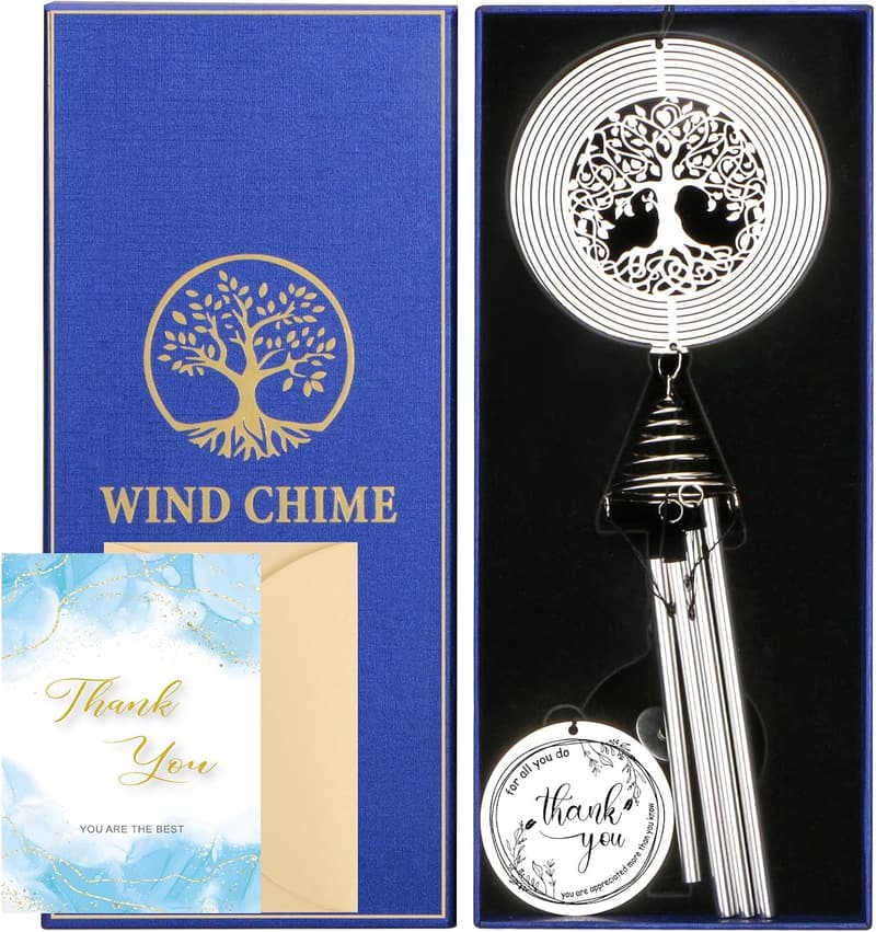 Thank You Wind Chimes with Spinner - Unique Gifts for All