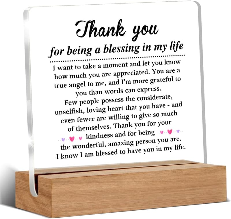 Thank You Gift Plaque for Home or Office Decor
