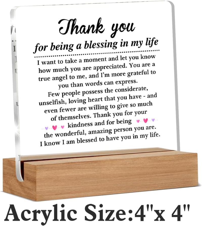 Thank You Gift Plaque for Home or Office Decor