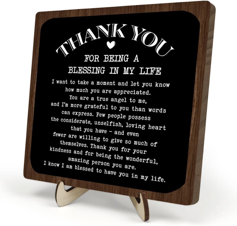 Thank You Plaque for Coworkers – Wooden Office Decor 5.9