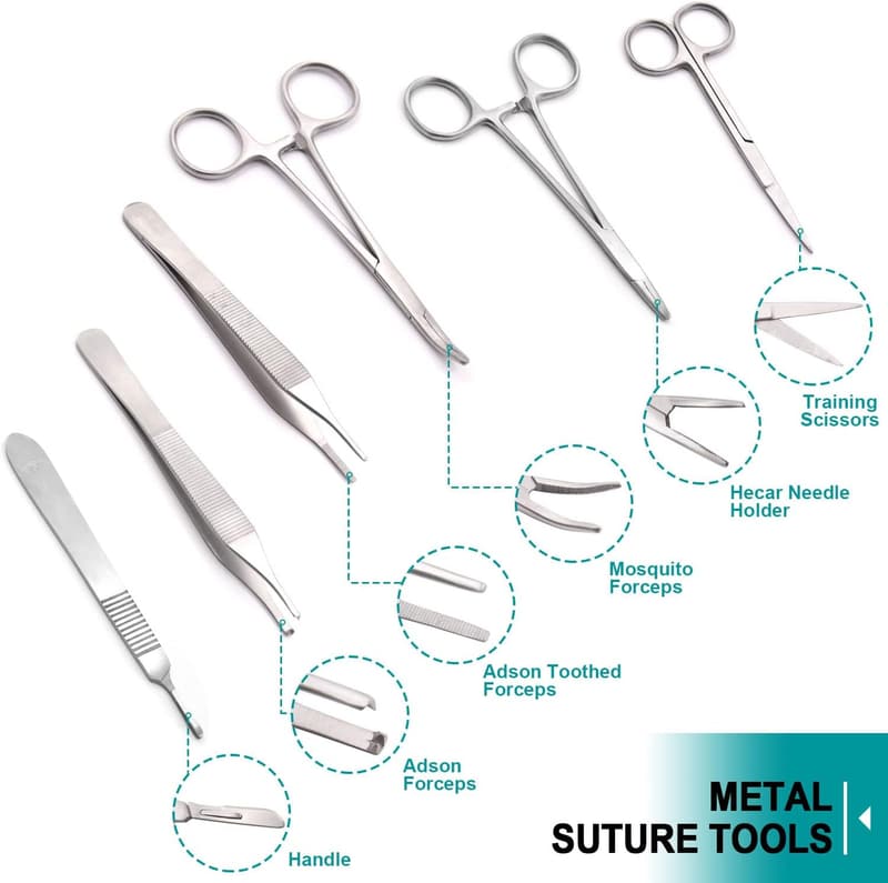 Medical Suture Training Kit with 17 Pre-Cut Wounds