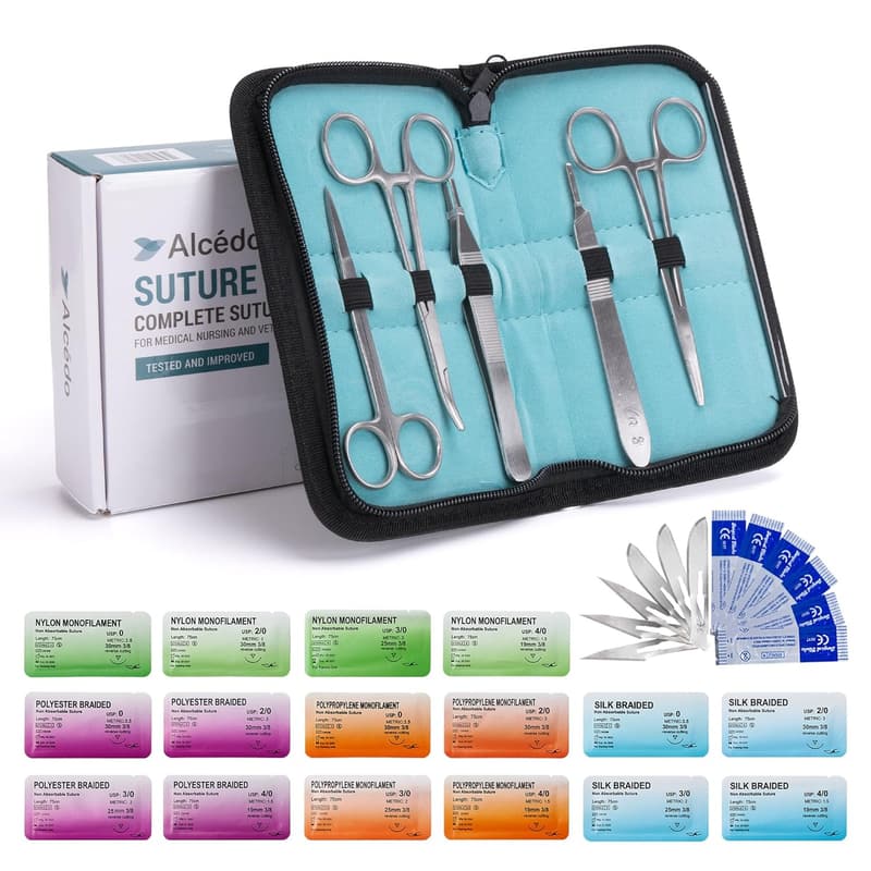 First Aid Sutures Kit with Needles & Tools - 28 Pieces