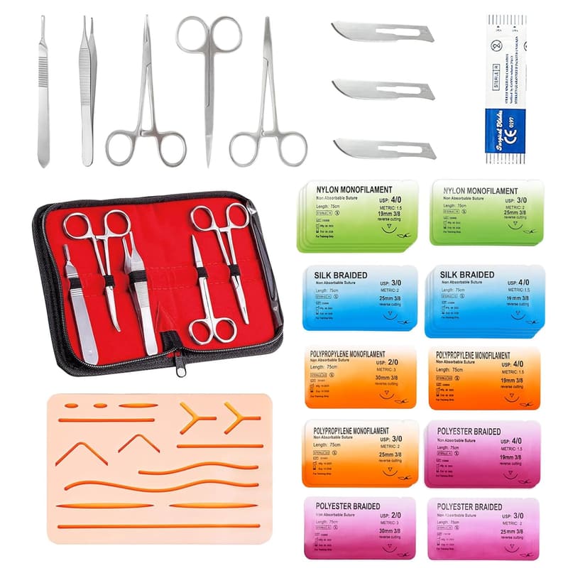 Suture Practice Kit for Medical Students with Reusable Pad & Threads