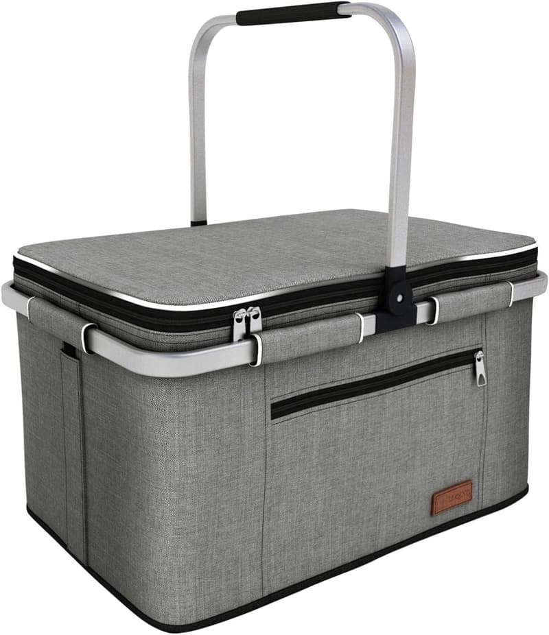 Insulated Picnic Basket with Pockets - Perfect for Weddings