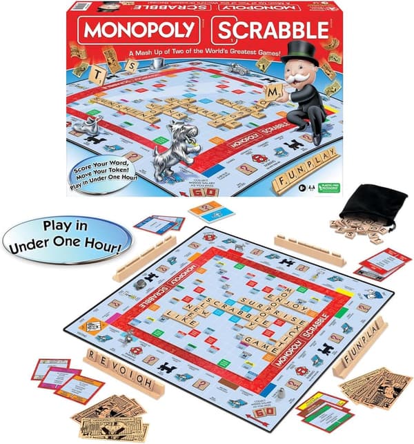 Monopoly Scrabble Game - Quick Play for 2 to 4 Players