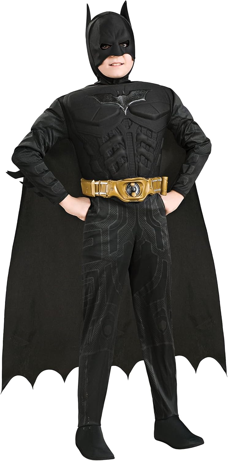 Batman Deluxe Muscle Chest Costume with Mask & Cape for Kids