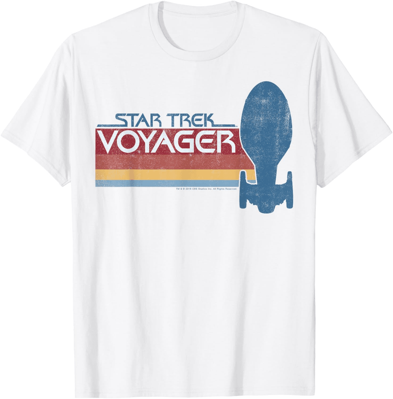 Star Trek Voyager Retro Rainbow Stripe T-Shirt