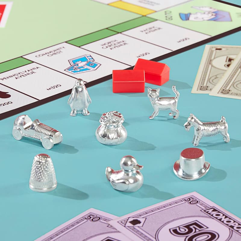 Monopoly Board Game with Storage Tray & Larger Tokens