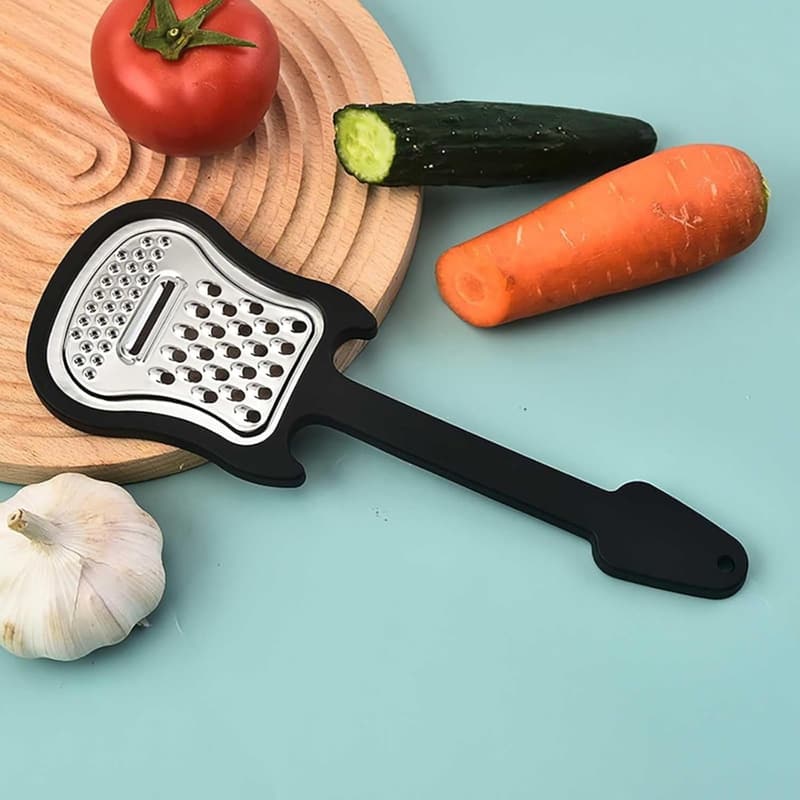 Guitar-Shaped Stainless Steel Cheese Grater with 3 Grinding Options