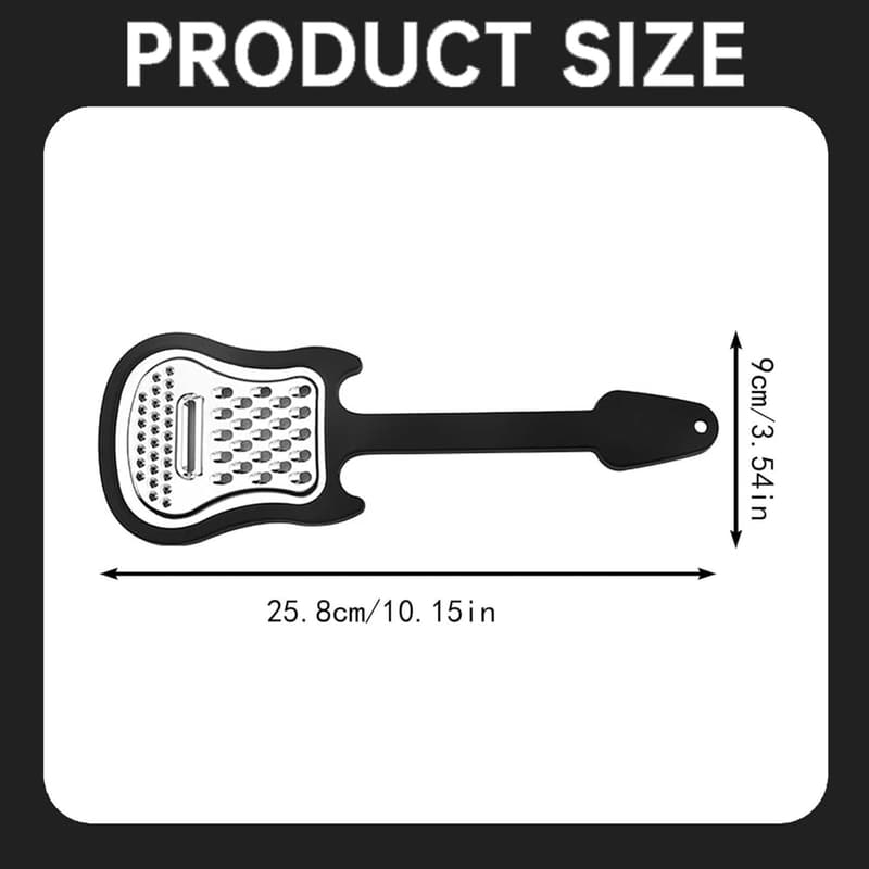 Guitar-Shaped Stainless Steel Cheese Grater with 3 Grinding Options